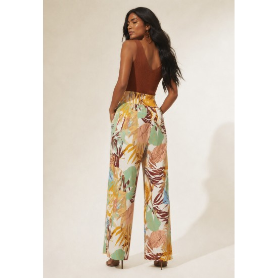Calça Pantalona Elastic Embaú Estampa Aurora Suave
