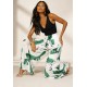 Calça Pantalona Elastic Embaú Estampa Folhagem Poética