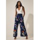 Calça Pantalona Elastic Embaú Estampa Festa das Flores Azul