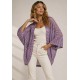 Kimono Ponto Tricot Manga Ampla Rosé
