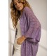 Kimono Ponto Tricot Manga Ampla Rosé