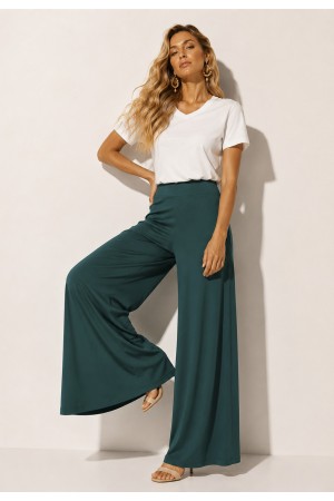 Calça Pantalona Granja Malha Verde