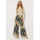 Calça Pantalona Granja Malha Estampa Selva Azul