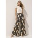 Calça Pantalona Granja Malha Estampa Folhas de Outono