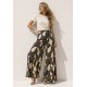 Calça Pantalona Granja Malha Estampa Folhas de Outono