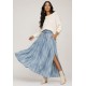 Saia Longa Viscose Tie Dye Blue