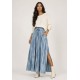 Saia Longa Viscose Tie Dye Blue