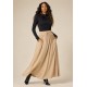 Saia Longa Viscose Bege
