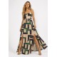 Vestido Longo Jambo Malha Aberturas Estampa Chapada de Areia