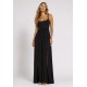 Vestido Longo Jambo Malha Aberturas Preto