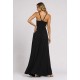Vestido Longo Jambo Malha Aberturas Verde