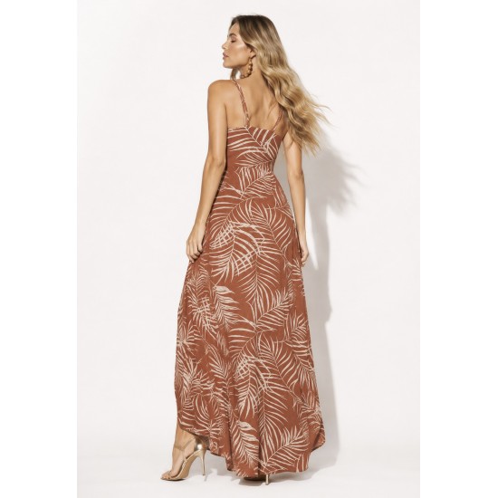 Vestido Longo Jambo Malha Aberturas Palmas da Terra