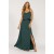 Vestido Longo Amana Malha Aberturas Verde