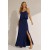 Vestido Longo Amana Malha Aberturas Azul Marinho