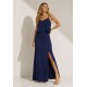 Vestido Longo Amana Malha Aberturas Azul Marinho
