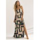 Vestido Longo Amana Malha Aberturas Estampa Chapada de Areia