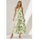 Vestido Longo Acará Malha Estampa Verde Selvagem