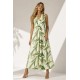 Vestido Longo Acará Malha Estampa Verde Selvagem
