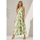 Vestido Longo Acará Malha Estampa Verde Selvagem