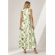 Vestido Longo Acará Malha Estampa Verde Selvagem