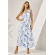 Vestido Longo Acará Malha Estampa Selvagem Blue