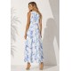 Vestido Longo Acará Malha Estampa Selvagem Blue