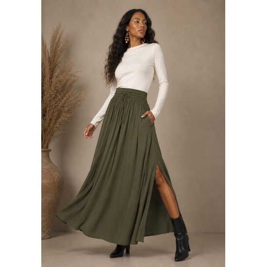Saia Longa Viscose Verde