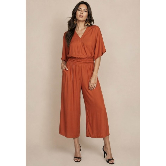 Blusa Gola V Manga Curta Laranja