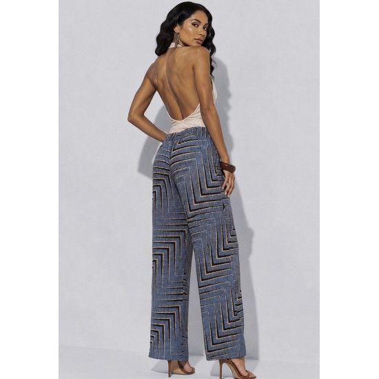 Calça Pantalona Granja Malha Estampa Murici