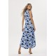 Vestido Longo Acará Malha Estampa Caminhos de Azul