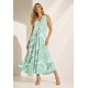 Vestido Longo Acará Malha Estampa Aqua Flora