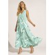 Vestido Longo Acará Malha Estampa Aqua Flora