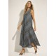 Vestido Longo Acará Malha Estampa Murici