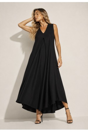 Vestido Longo Acará Malha Preto