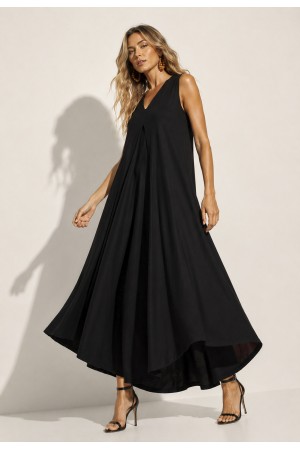 Vestido Longo Acará Malha Preto