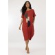 Vestido Amora Malha Midi Plus Terracota
