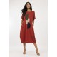 Vestido Amora Malha Midi Plus Terracota