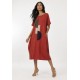 Vestido Amora Malha Midi Plus Terracota
