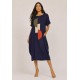 Vestido Amora Malha Midi Plus Azul
