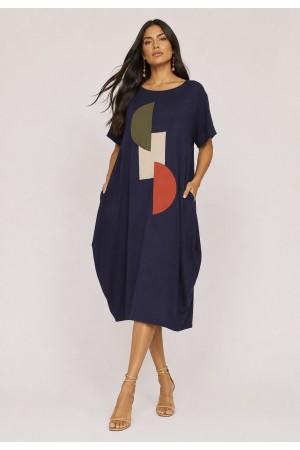 Vestido Amora Malha Midi Plus Azul