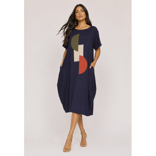 Vestido Amora Malha Midi Plus Azul