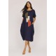Vestido Amora Malha Midi Plus Azul
