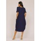 Vestido Amora Malha Midi Plus Azul