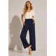 Calça Pantalona Inhambuxintã Malha Azul Marinho