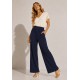 Calça Pantalona Inhambuxintã Malha Azul Marinho