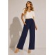 Calça Pantalona Inhambuxintã Malha Azul Marinho