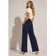 Calça Pantalona Inhambuxintã Malha Azul Marinho