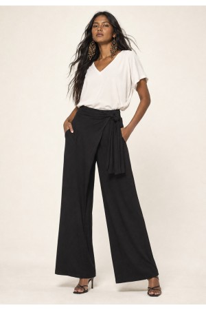 Calça Transpasse Nadi Pantalona Preta