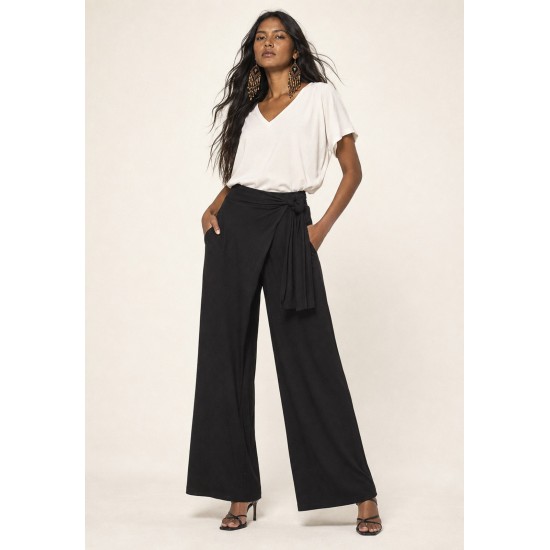 Calça Transpasse Nadi Pantalona Preta