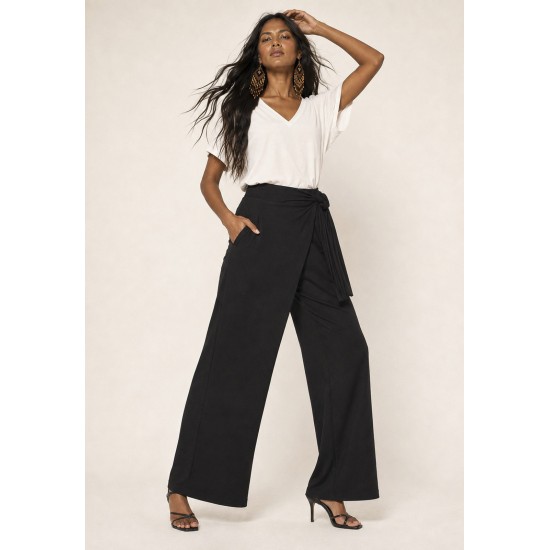 Calça Transpasse Nadi Pantalona Preta